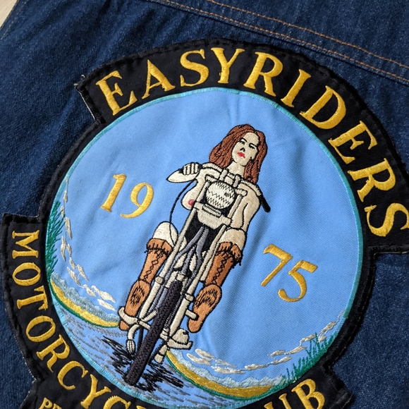 vtg 1970s retro bikers jean vest - Picture 3 of 5